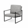 Sessel Mikrofaser Grau Metallrahmen 80x70x75 cm