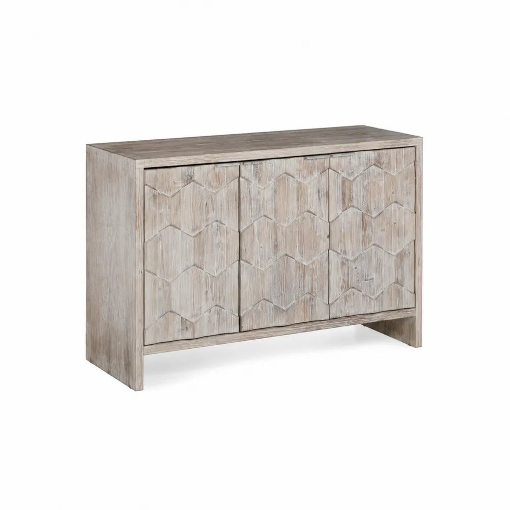 Sideboard Akazienholz Grau 140x40x85 cm