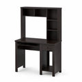 Holz Computerschreibtisch mit Regal Dunkelbraun 120x60x150 cm
