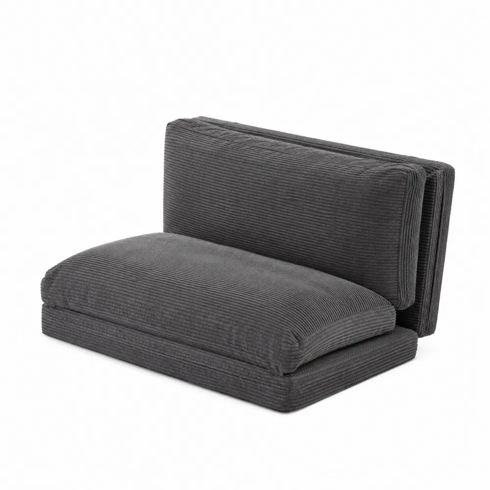 Klappbares Sofabett aus Cord Dunkelgrau 80x75x40 cm