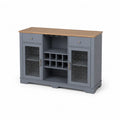 Sideboard mit Weinglasregal Grau MDF und Glas 90x85x30cm