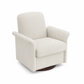 Drehbarer Sessel aus Holz und Polyester, Creme, 90 cm