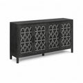 Holzsideboard mit geschnitzten Türen in Schwarz