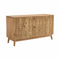 Sideboard aus Mangoholz mit geschnitzten Fronten 120x40x80cm