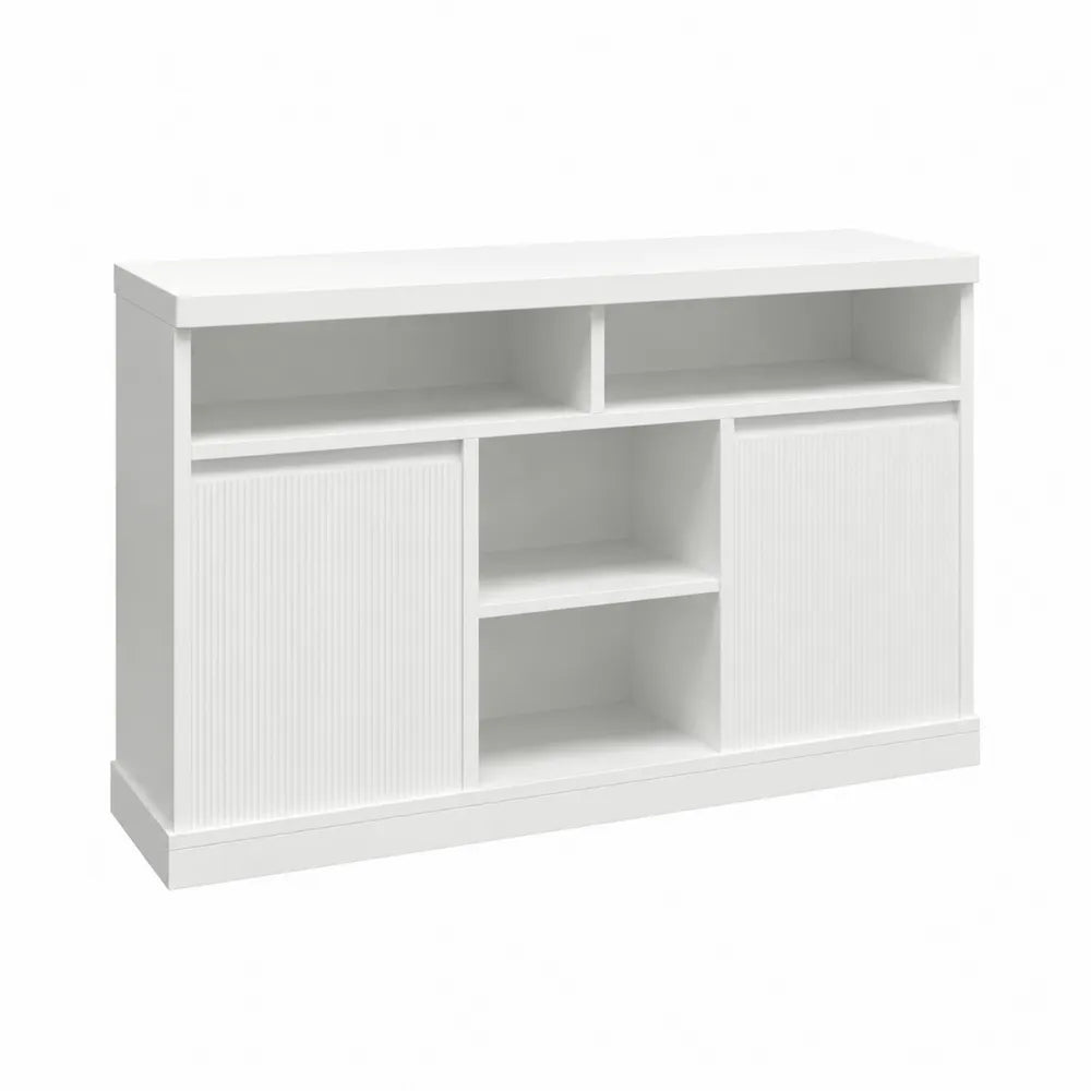 Weißes MDF-Sideboard mit Regalen 120x35x90 cm