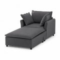 Ecksofa mit Ottoman aus Stoff in Dunkelgrau