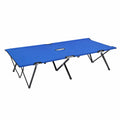 Klappbare Campingliege Stahl Blau Textilgewebe