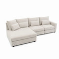 Ecksofa aus Stoff Beige mit Ottomane, 260cm
