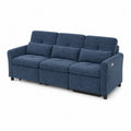 Dreisitzer Sofa Blau Stoff 210x90x85 cm
