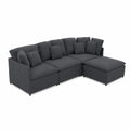 Ecksofa Dunkelgrau Stoff 275cm x 210cm