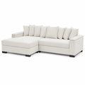 Ecksofa mit Ottomane aus Cordstoff in Beige